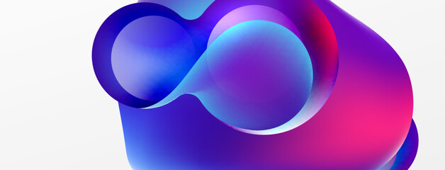 Fluid abstract background, round shapes and circle flowing design for wallpaper, banner, background or landing