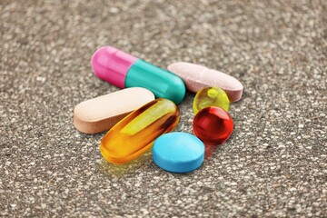 Pill or drug medication on the desk