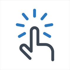 Hand click icon, cursor pointer icon. Hand cursor icon. Vector and glyph