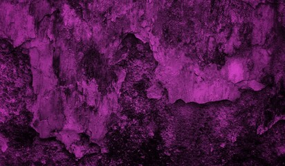 A textured purple concrete wall with a prominent vertical crack. 