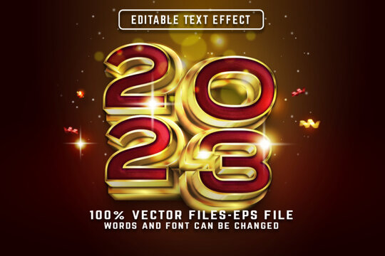 New Year 3d Text Effect Premium vectors
