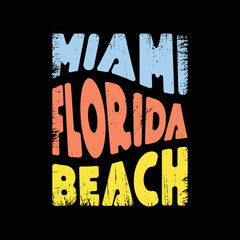 Miami Florida beach illustration typography. perfect for t shirt design