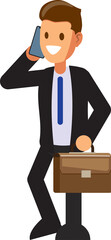 Businessman character In the office set  ,Vector illustration 