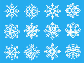 Christmas Snowflake Icon Illustration Set