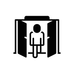 Black solid icon for entered