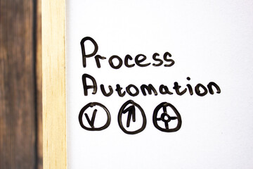 Process Automation - concept text on a white board written in black marker.