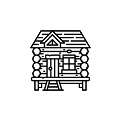 wood cabin vector icon. real estate icon outline style. perfect use for logo, presentation, website, and more. simple modern icon design line style