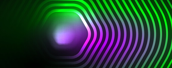 Techno shiny hexagons abstract background, technology energy space light concept, abstract background wallpaper design