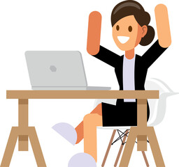 Businesswoman character In the office set  ,Vector illustration 
