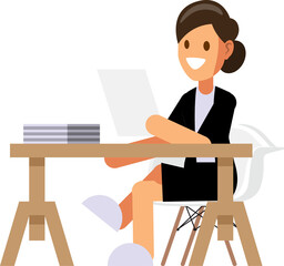 Businesswoman character In the office set  ,Vector illustration 
