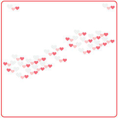 Background valentine day.Red, pink and white flying hearts isolated on transparent background. 
