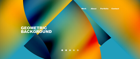 Minimal geometric abstract background. Circle and line design. Trendy techno business template for wallpaper, banner, background or landing