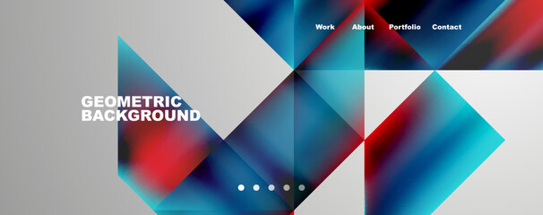 Fototapeta premium Trendy minimal geometric composition abstract background. Triangle fluid bright colors backdrop. Vector Illustration For Wallpaper, Banner, Background, Card, Book Illustration, landing page