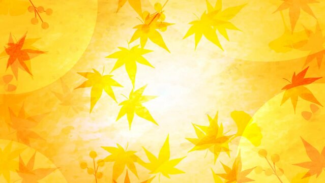 紅葉と落ち葉のアニメーション