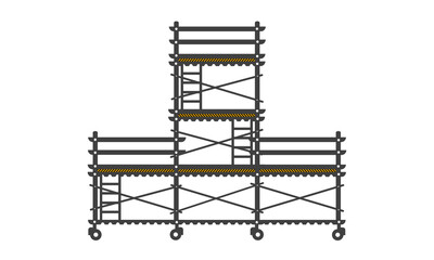 Scaffolding construction flat line icon vector.