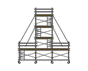 Scaffolding construction flat line icon vector.