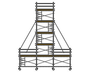 Scaffolding construction flat line icon vector.
