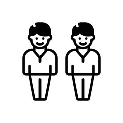 Black solid icon for twins