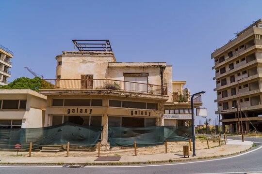 Abandoned buildings in the beach resort of Maras. Varosha, Cyprus.