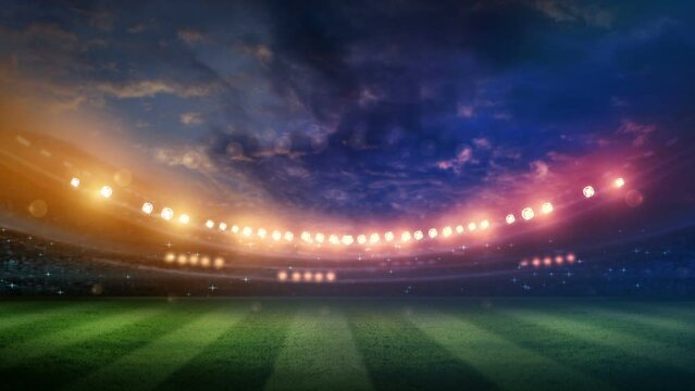 lights at night and stadium 3d render	