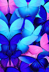 Naklejka na ściany i meble Digital Art Rendering - Mosaic Butterflies