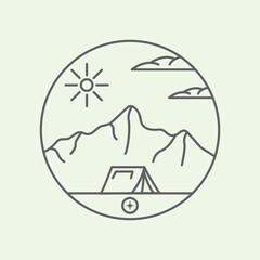 hills line art logo design minimalist illustration icon