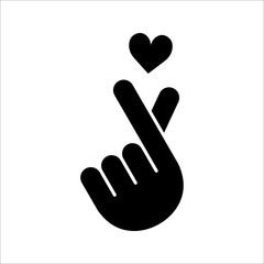 Korean love sign. Finger love symbol. valentine's day poster decoration. vector illustration on white background