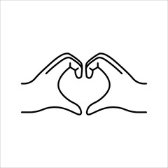 Korean love sign. Finger love symbol. valentine's day poster decoration. vector illustration on white background