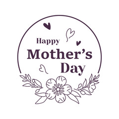 Happy Mother's Day lettering. Hand drawn calligraphic vector illustration. Mother's day card with heart