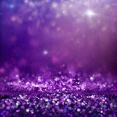 Purple glitter magic background. Defocused light and free focused place for your design.