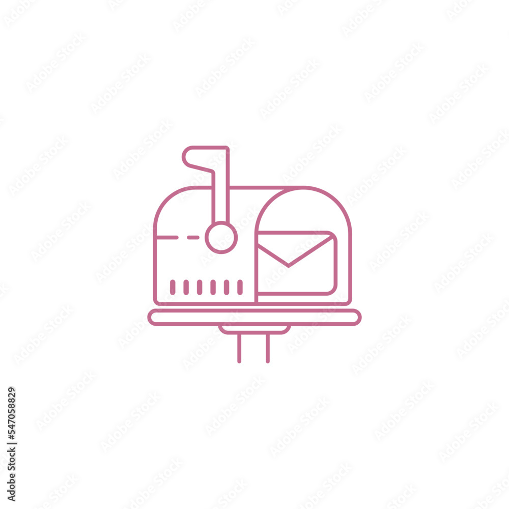 Poster envelope in a mailbox icon isolated on a white background