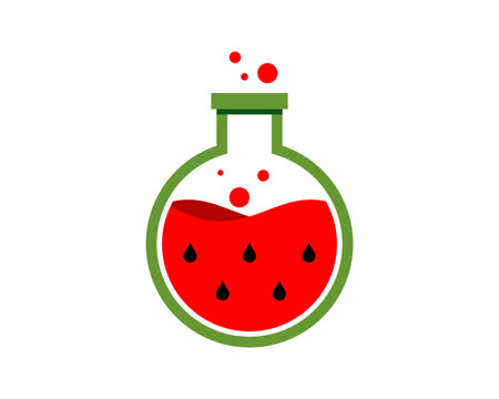 Potion bottle with water melon inside