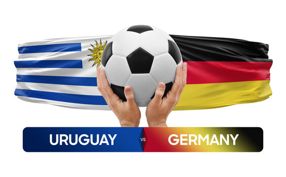 Uruguay vs Germany national teams soccer football match competition concept.