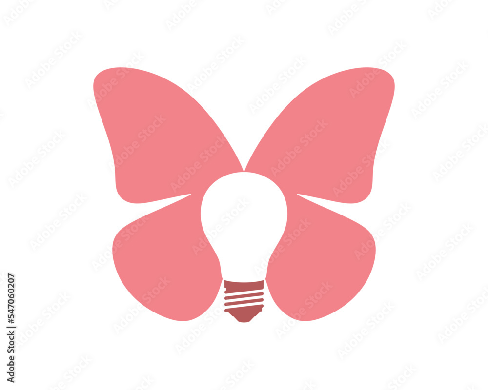 Poster butterfly with bulb shape inside