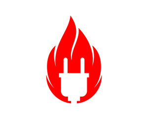 Fire with plug silhouette inside