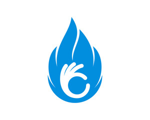 Blue fire with hand inside