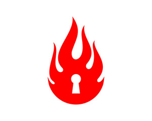 Fire with key hole inside
