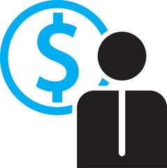 corporate management and business leader training icon and symbol