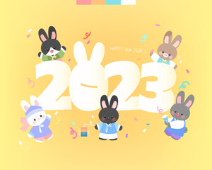 2023 Gyemyo Year New Year's Rabbit Character Illustration
