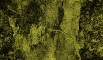 cracked wall background with dark sided yellow coloring, old wall graffiti with crack art, peeling wall surface with scratches on old wall