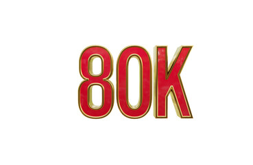 80k front side 3d transparent rendered icon