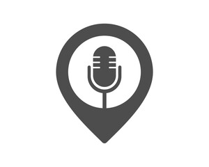 Location pin with microphone inside