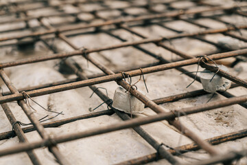 Covering Cement, Concrete covering spacer blocks use for lift the rebar mesh off the ground in...