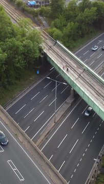 Aerial footage of City Centre of Luton Town of England
