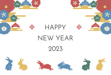 2023　卯年　年賀状イラスト