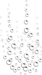 Bubbles of fizzy drink, air or soap. Vertical streams of water. Outline illustration.	
