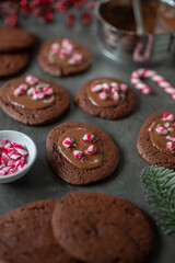 candy cane christmas chocolate cookies
