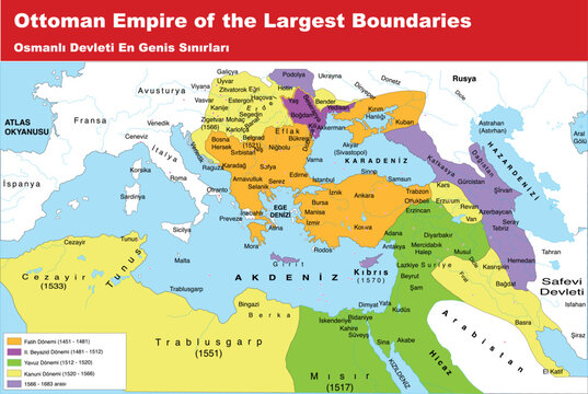 Ottoman Empire of the Largest Boundaries map