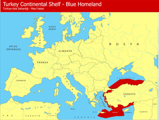 Fototapeta premium turkey sea border vector map
