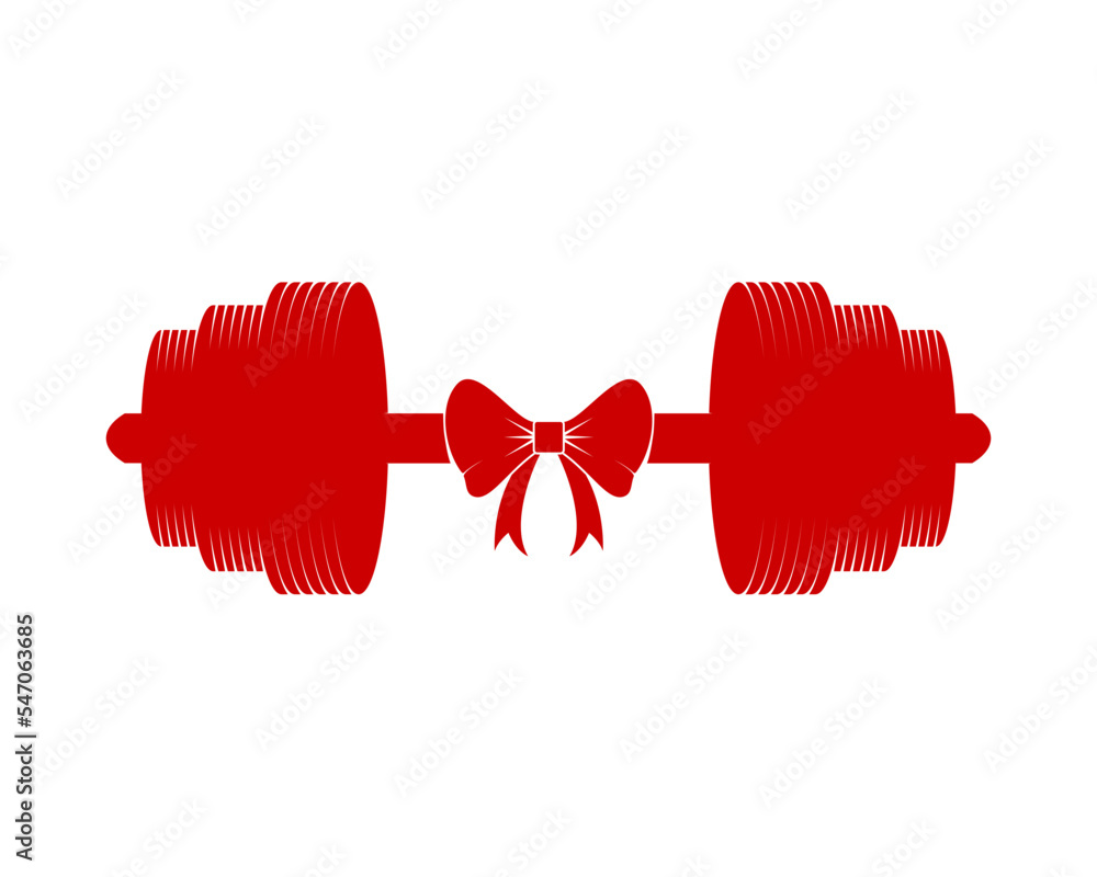 Canvas Prints barbell with ribbon shape inside